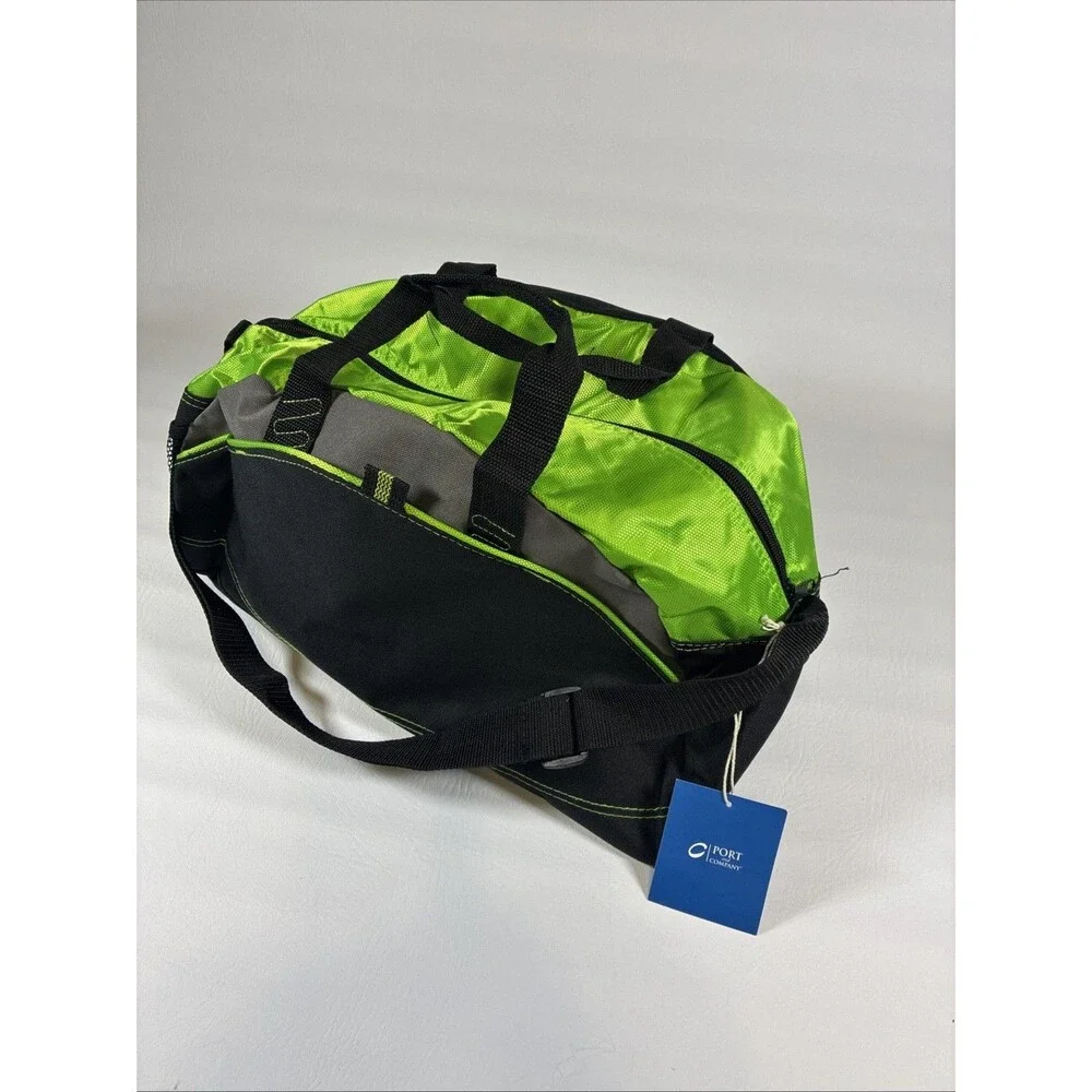 Port & Company Green ,Gray Black Travel Duffel Sports Overnight Bag New w/Tags